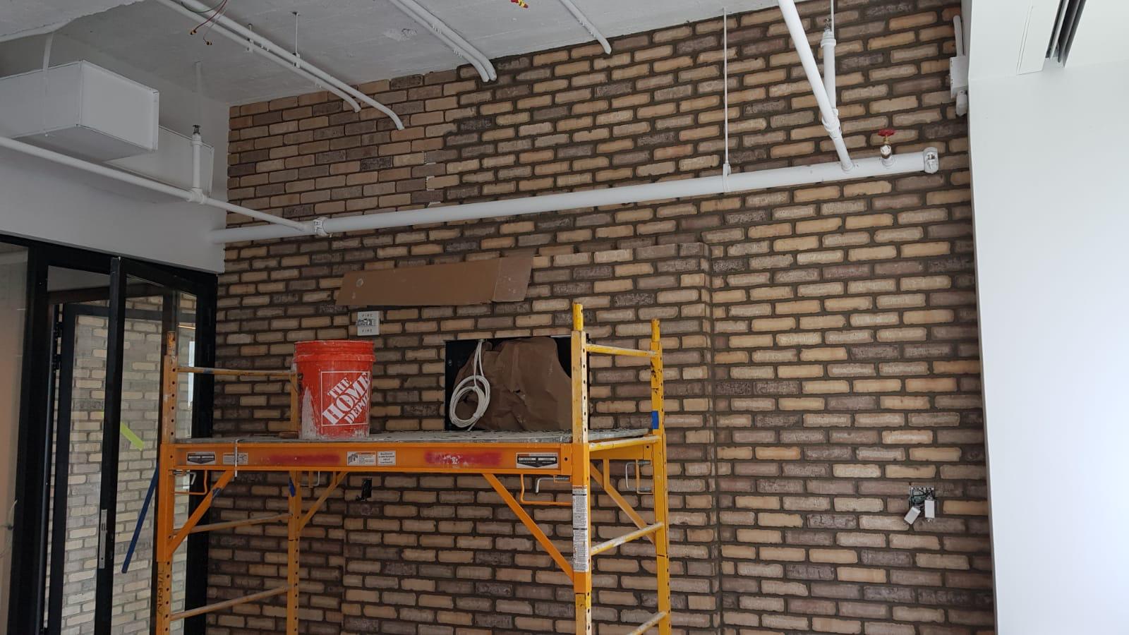 Commercial brick feature wall tile and masonry finish