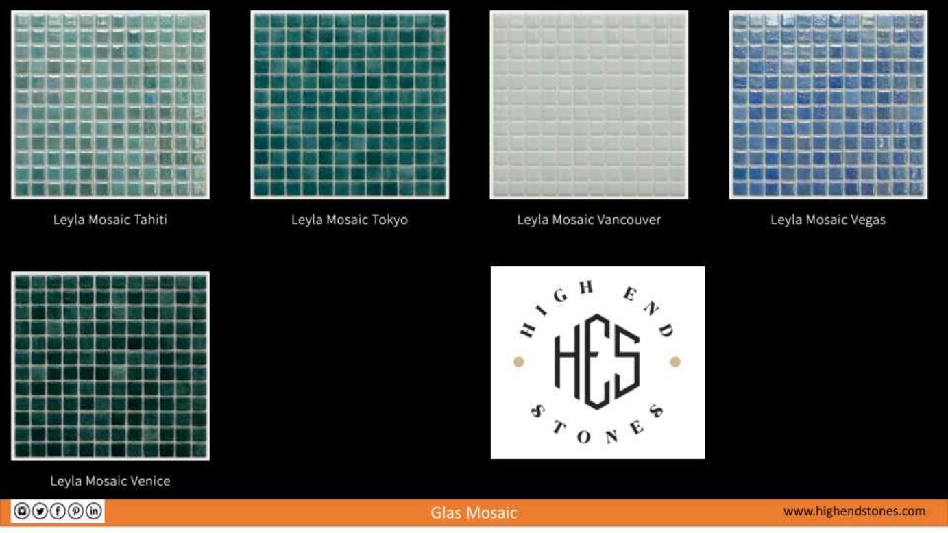 Additional Leyla Mosaic pool glass mosaic colors