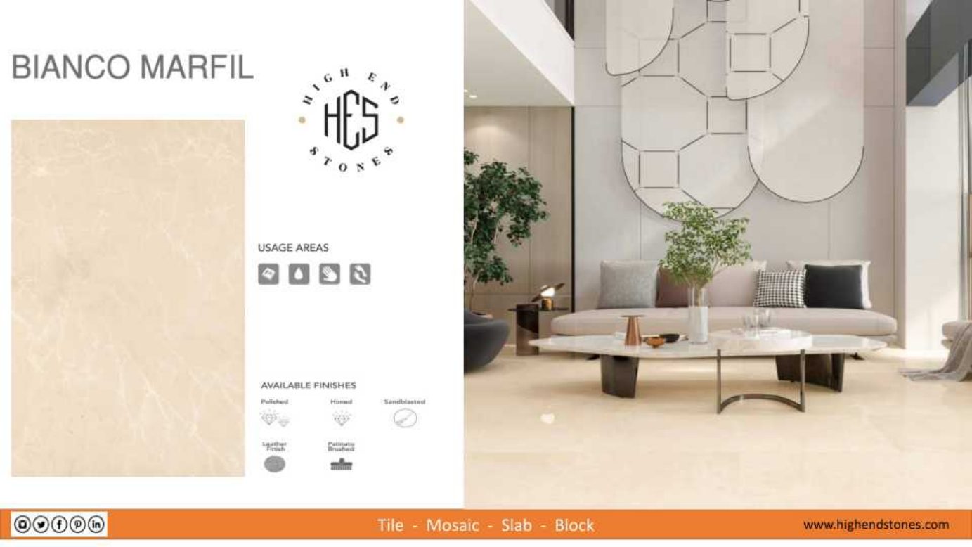 Bianco Marble porcelain slab panel