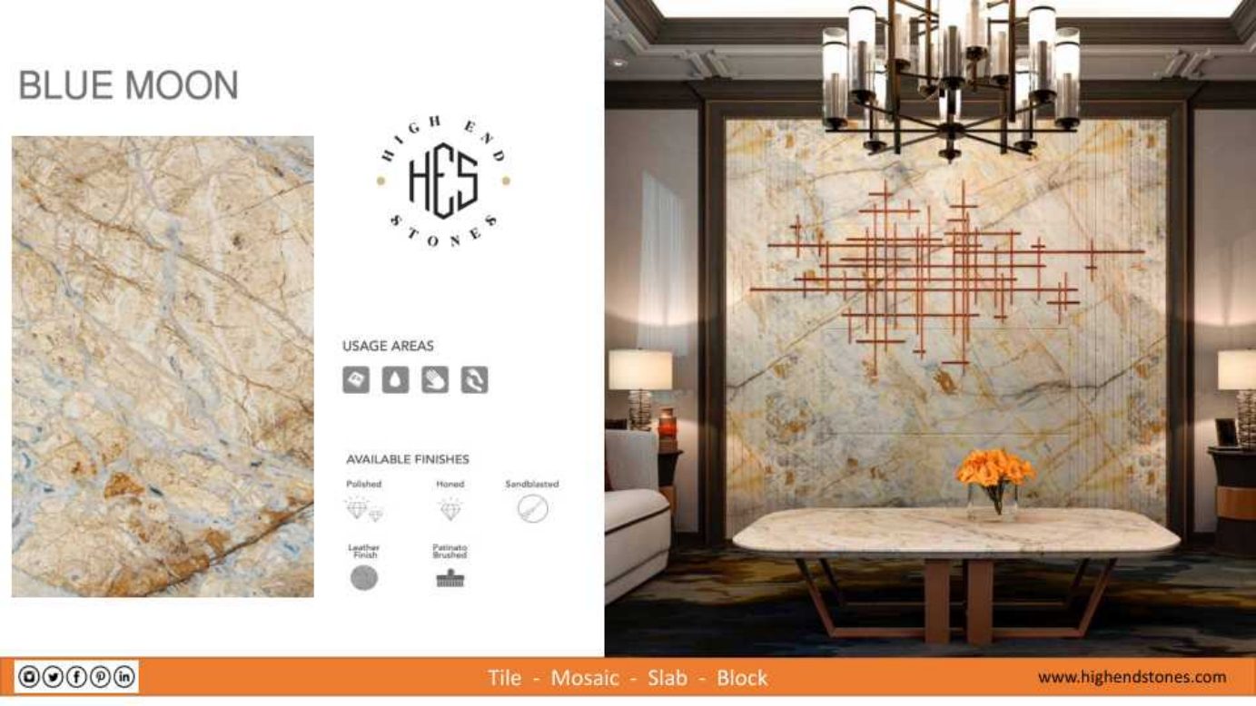 Blue Moon porcelain statement wall