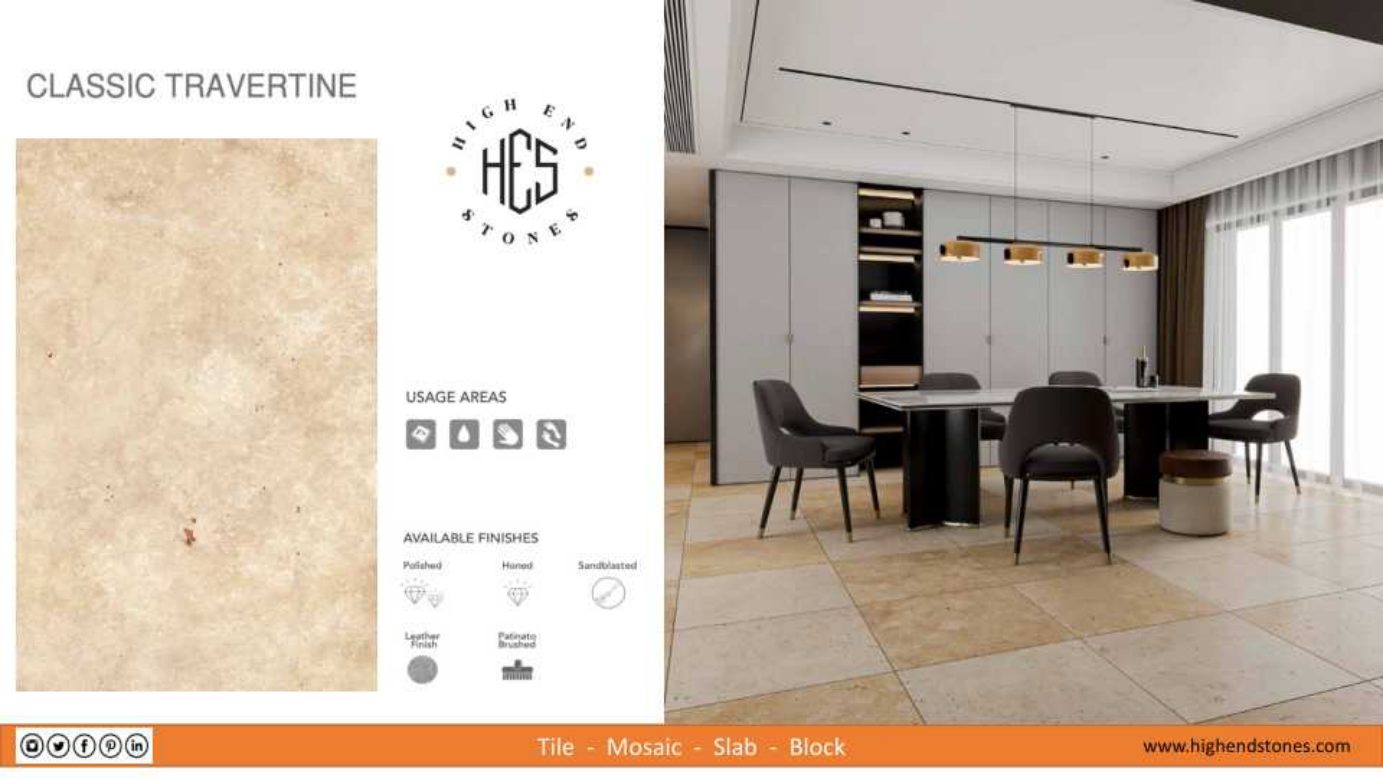 Classic Travertine large-format porcelain