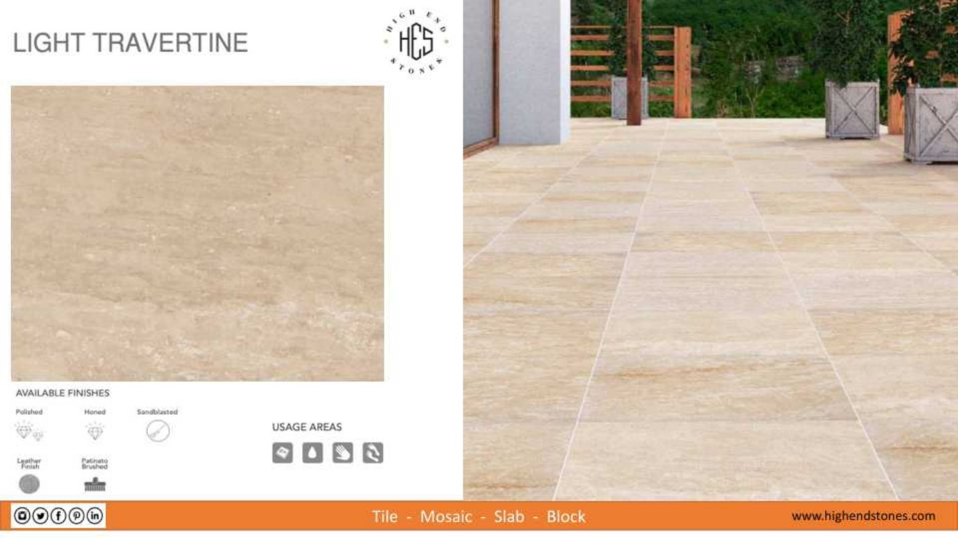 Light Travertine porcelain surface