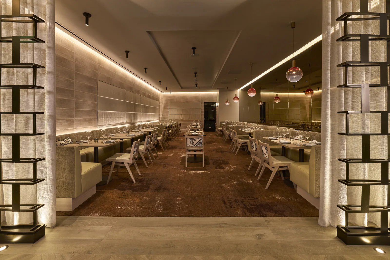 BLU Livingston restaurant dining room flooring installation
