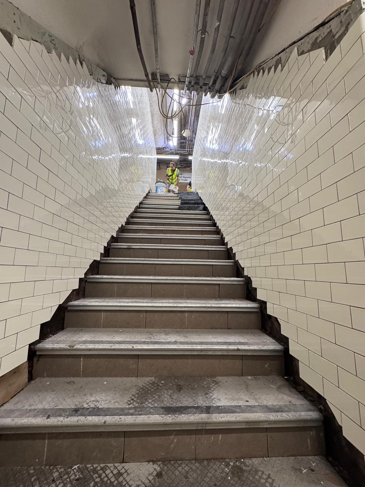 Public facility stair wall tile